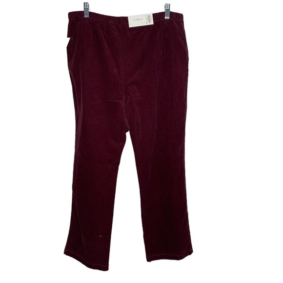 New Croft & Barrow Womens Stretch Corduroy Pants size XLP maroon Pull on BNWT - Picture 7 of 7